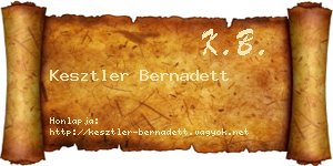 Kesztler Bernadett névjegykártya